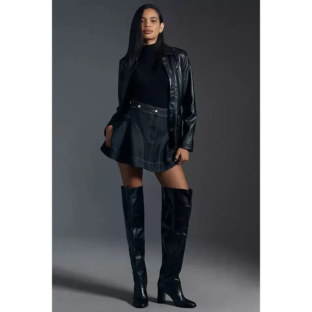 Schutz Terrance Over-The-Knee Block Boots Black 5